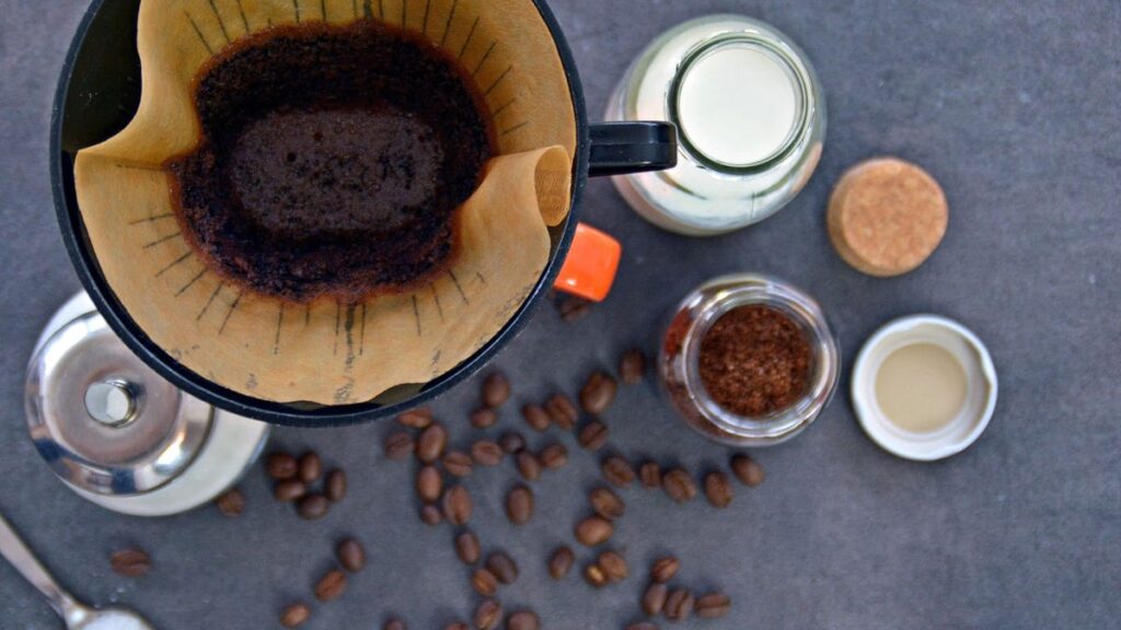 Using leftover coffee grounds as a cleaning scrub
